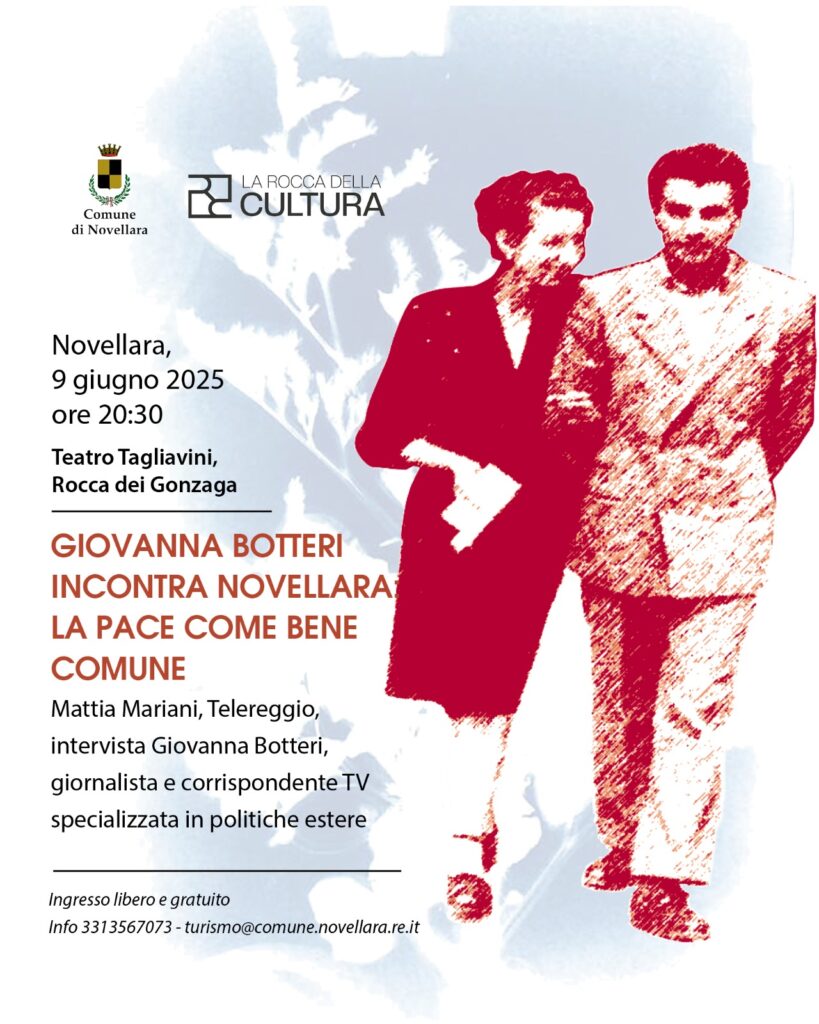 Incontro con Giovanna Botteri a Novellara il 9 giugno La pace come bene comune