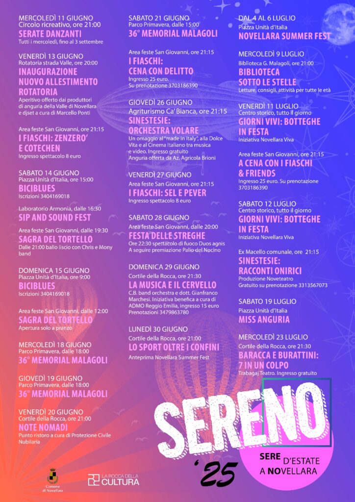 SereNo, a Novellara un’estate tra spettacoli, sport e tradizione